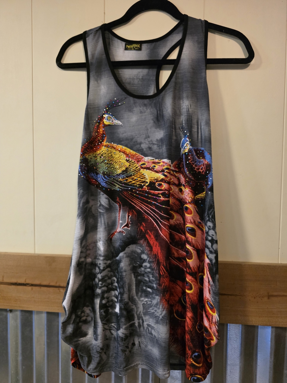 Vibrant Peacock Graphic Tank Top